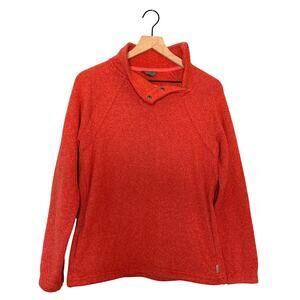 Eddie Bauer Radiance Fleece Snap Mock Neck Pullover - Coral Pink - XS